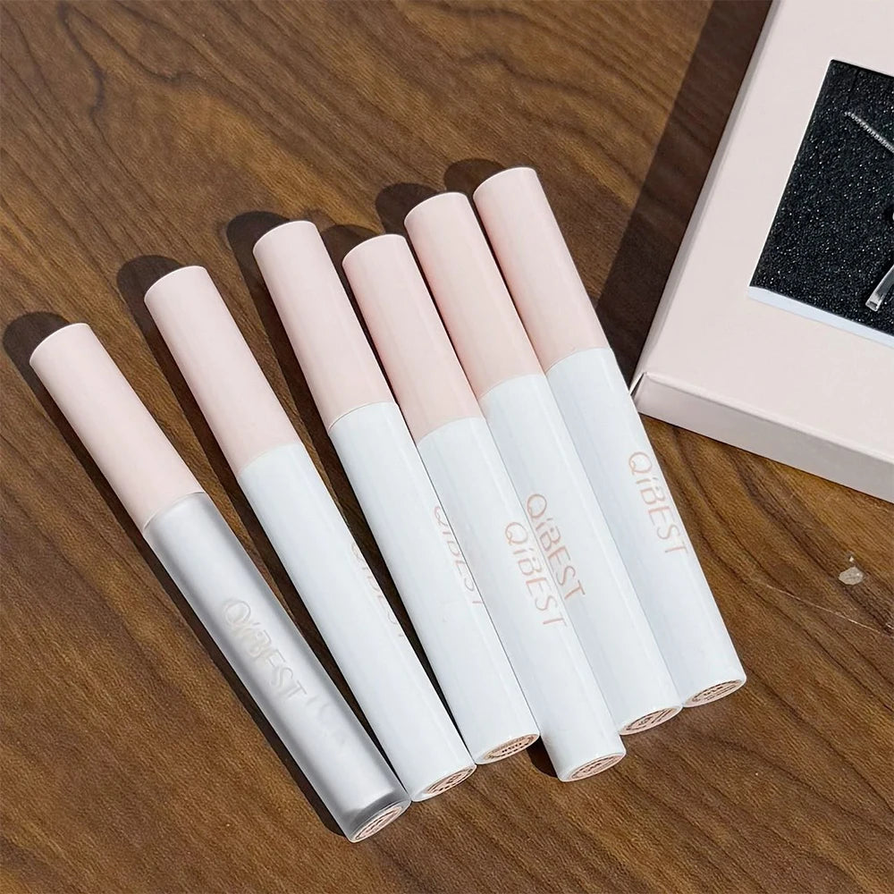 QIBEST 6 Teile/schachtel Matte Lippenstift Sets Und Spiegel Wässrige Lip Glasur Anhaltende Lip Make-Up Sets Feuchtigkeitsspendende Lipgloss Halskette Geschenk