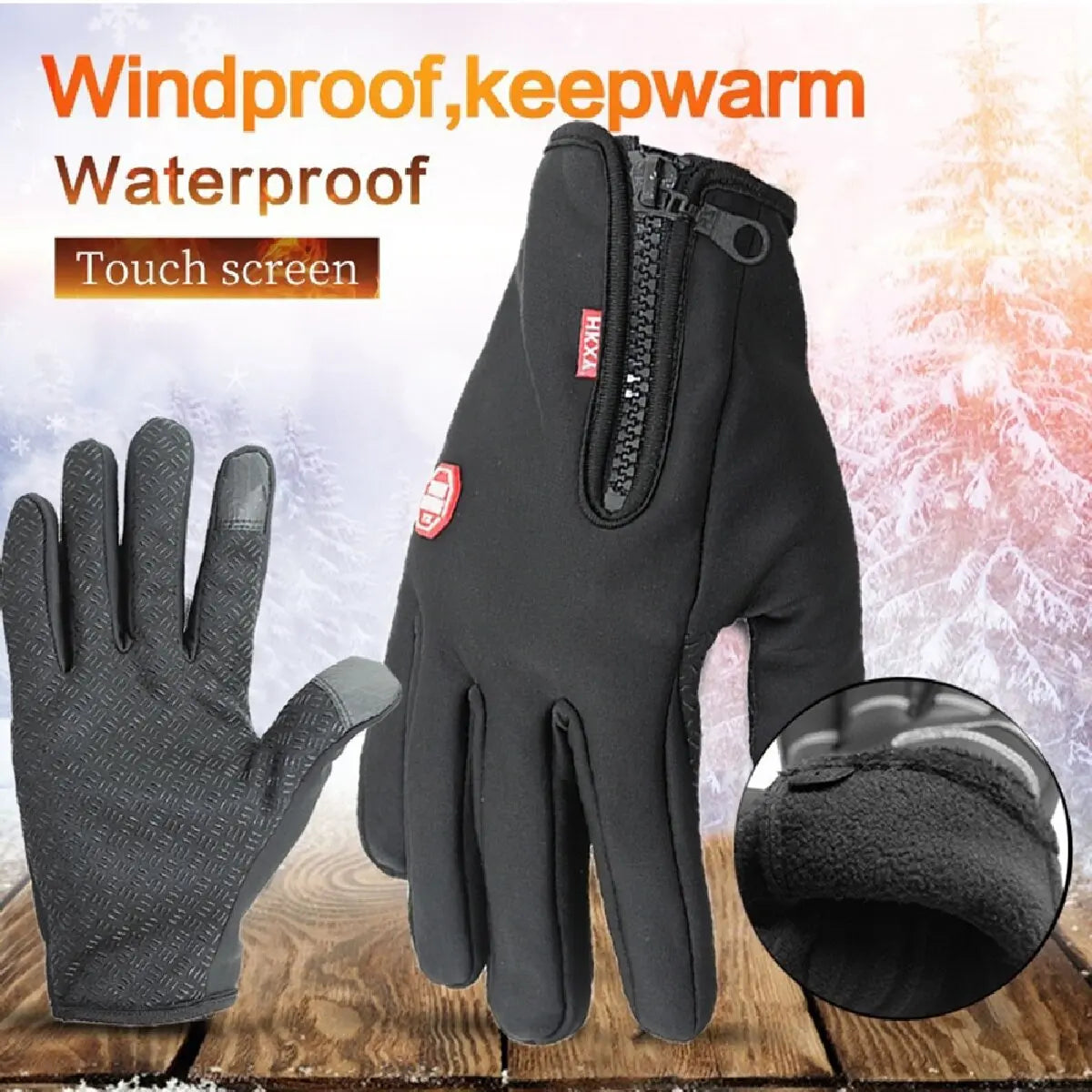 Winddichte warme Handschuhe für den Winter, rutschfest, Silikon-Touchscreen, Vollfinger, kältebeständig, für Fahrrad, Radfahren, Touchscreen, Sporthandschuhe