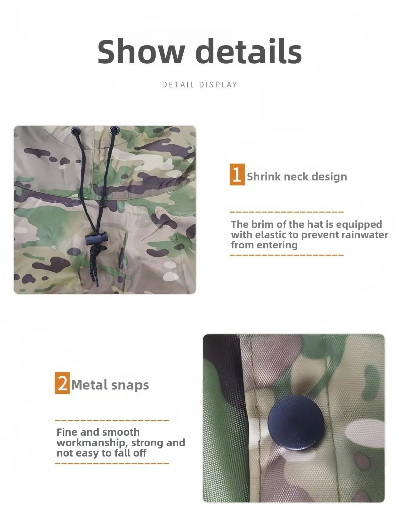 Drei-in-Eins-Tarnmantel, Regenmantel, Outdoor, Radfahren, Wandern, Bergsteigen, Camping, multifunktional, taktisch, wasserdicht...