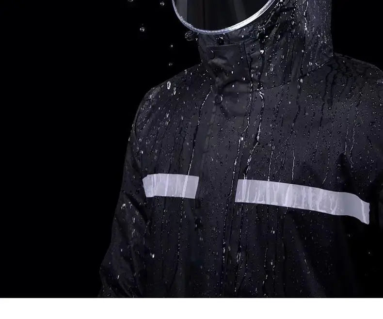 Langer, einteiliger Regenmantel für Erwachsene aus Segeltuch, wasserdicht, Wander-Regenanzug, Herren-All-Body-Regenschutzkleidung, langlebiges Oxford-Tuch