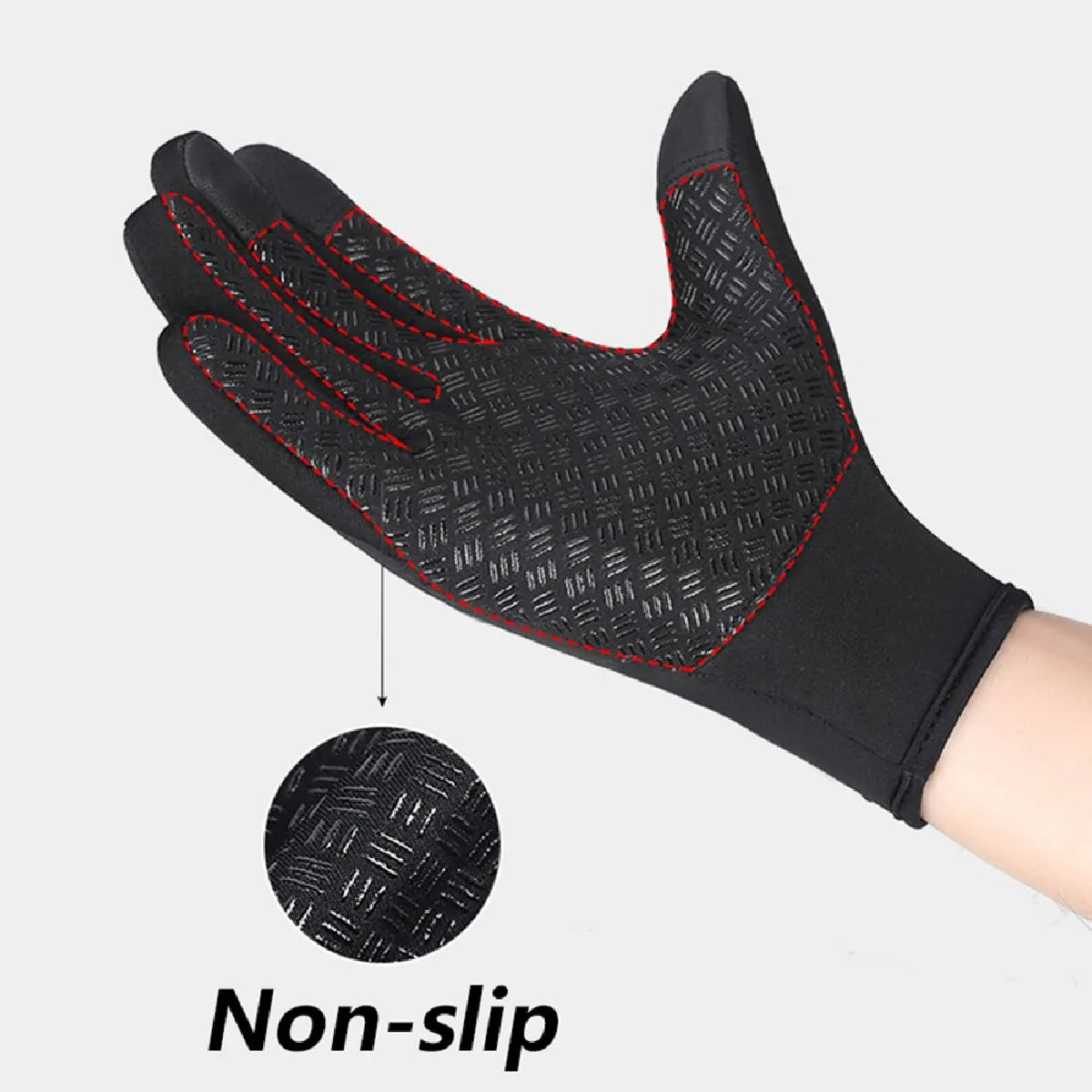 Winddichte warme Handschuhe für den Winter, rutschfest, Silikon-Touchscreen, Vollfinger, kältebeständig, für Fahrrad, Radfahren, Touchscreen, Sporthandschuhe