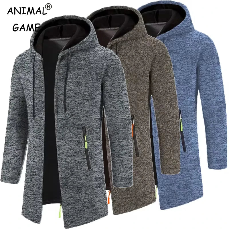 Sweatwear Herren Sport Hoodies Langarm Sweatshirts für Männer Reißverschluss Kapuze Herren Oversize Winter Top Jacke Mantel Schwarzer Pullover