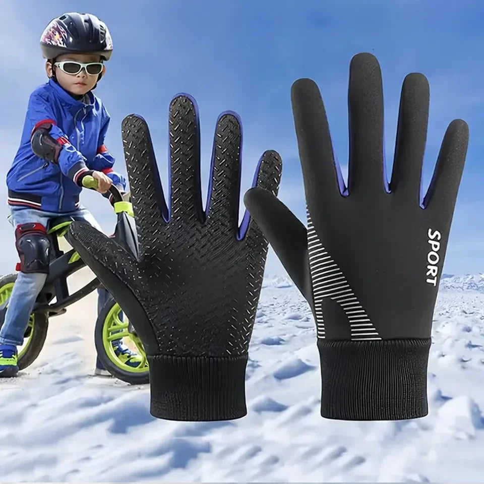 1 Paar warme Winter-Sporthandschuhe für Kinder – wasserabweisende Kinderhandschuhe für kaltes Wetter, Alter 5–13 Jahre, Jungen und Mädchen