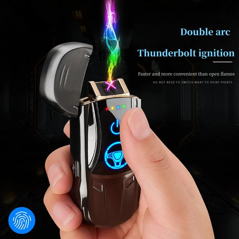 Neues Ladefeuerzeug mit kreativem Design, winddichter Dual Arc-USB-Zigarettenanzünder, leichtes, luxuriöses High-End-Weihnachtsgeschenk für Herren