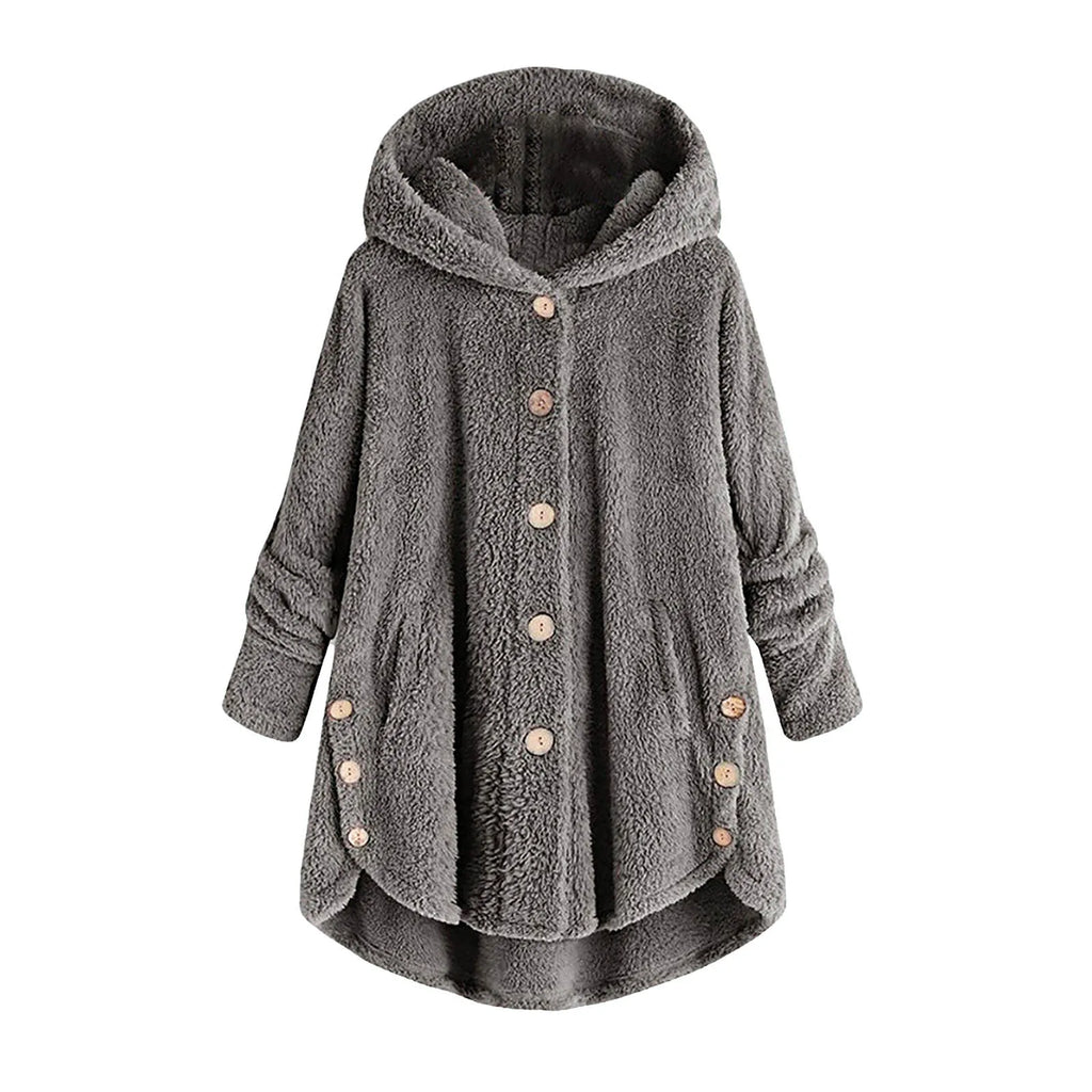 Herbst Winter Mantel Frauen Warme Mantel Wolle Jacke Weibliche Plüsch Mantel Mit Kapuze Jacke Neue frauen Mäntel Einfarbig Jacke