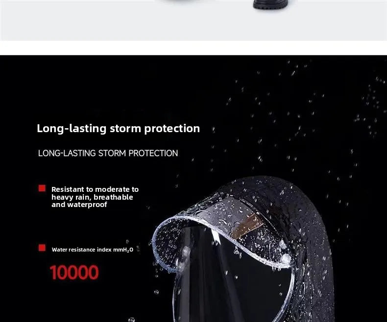 Langer, einteiliger Regenmantel für Erwachsene aus Segeltuch, wasserdicht, Wander-Regenanzug, Herren-All-Body-Regenschutzkleidung, langlebiges Oxford-Tuch