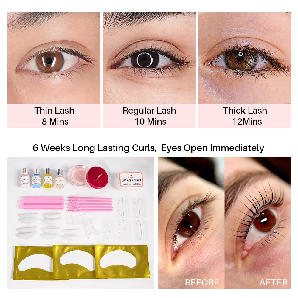 ICONSIGN Kleberbalsam Lash Lift Kit Wimperndauerwelle Kit Curling Augen Wimpern Lifting für 30 bis 45 Tage Make-up-Tools Geschenk für Freunde