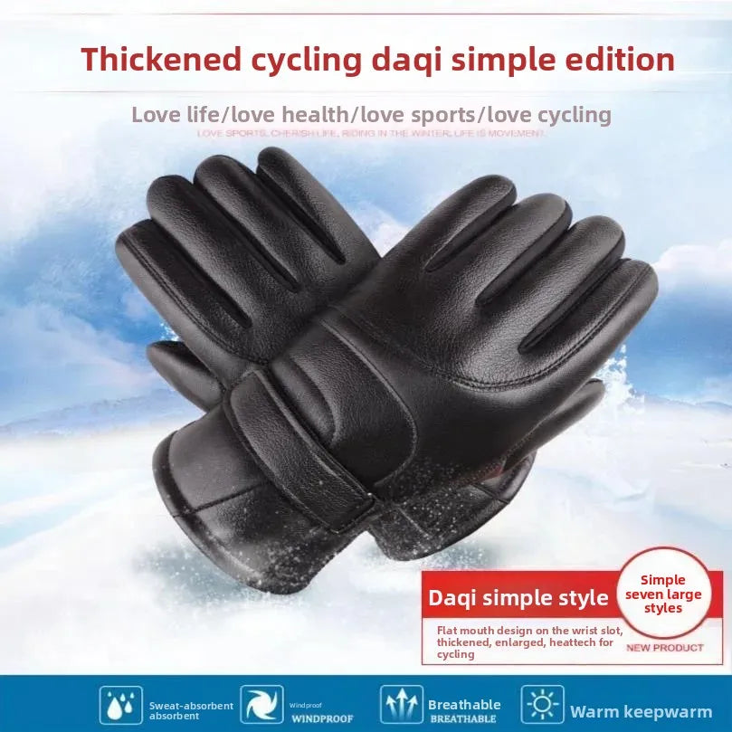 Herren-Winterhandschuhe, verdickt, mit Fleece gefüttert, Touchscreen, wasserdicht, winddicht, kältebeständig, Motorradfahren, Outdoor, Skifahren