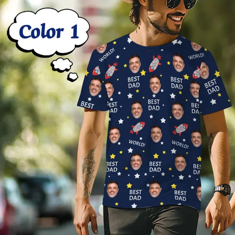 Benutzerdefinierte Gesicht T-shirts Für Männer Voller Druck Personalisierte Diy Gesicht Foto T-shirt Benutzerdefinierte Bild Kurzarm Rundhals T-shirt