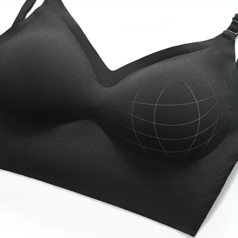 Push-Up-Bralette Damen-BHs mit niedriger Taille für französische Hochzeiten, abnehmbarer, dünner, gepolsterter BH, weiches, nahtloses Unterwäsche-Oberteil, rückenfrei