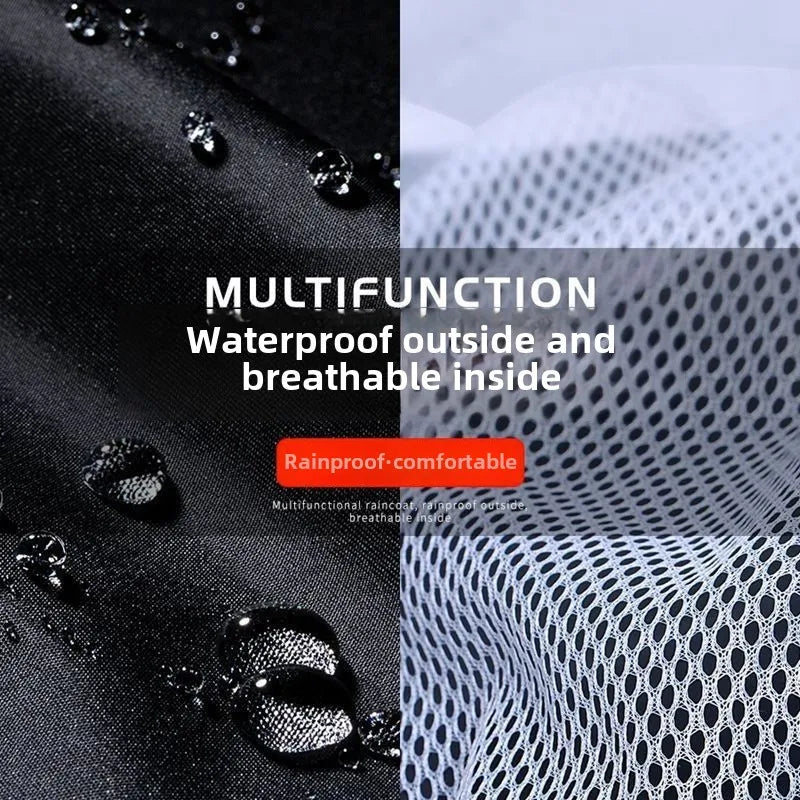 Herren Regenmantel Regenhose Set Geteilter reflektierender Regenmantel Baustellenfahrer zum Mitnehmen Reiten Wandern Arbeitsschutz Regenmantel