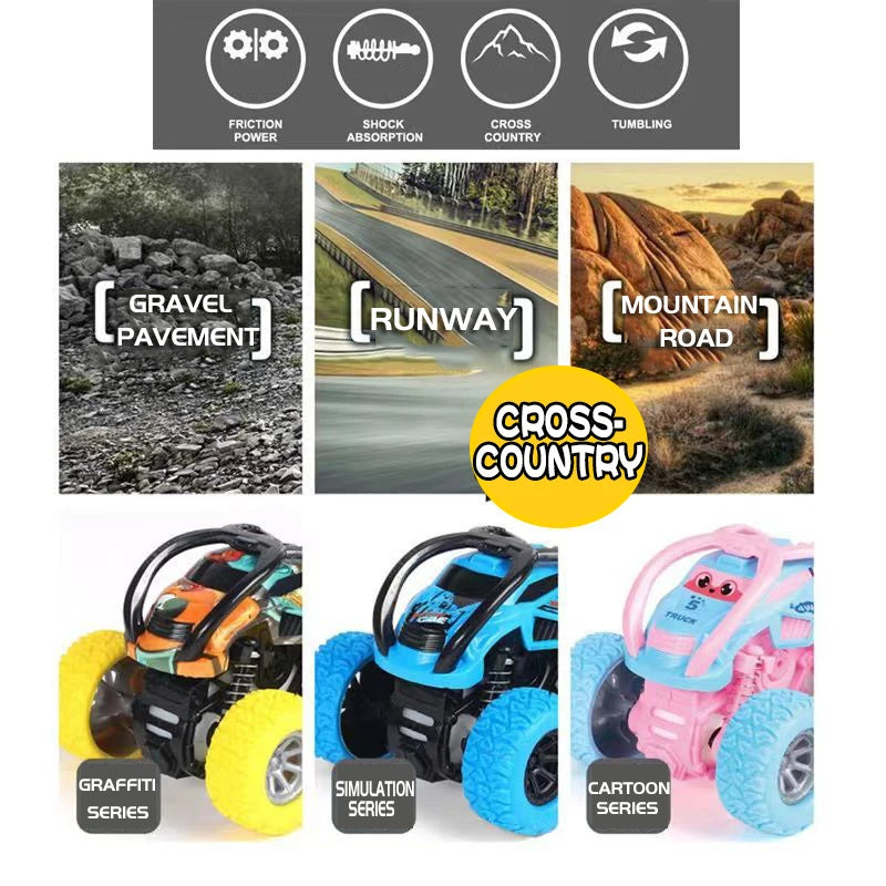 Trägheits-Geländewagen-Spielzeug, super sturzsicher, Kletterauto, Modellauto, Kinder-Spielzeug mit Allradantrieb, 360-Grad-Drehung