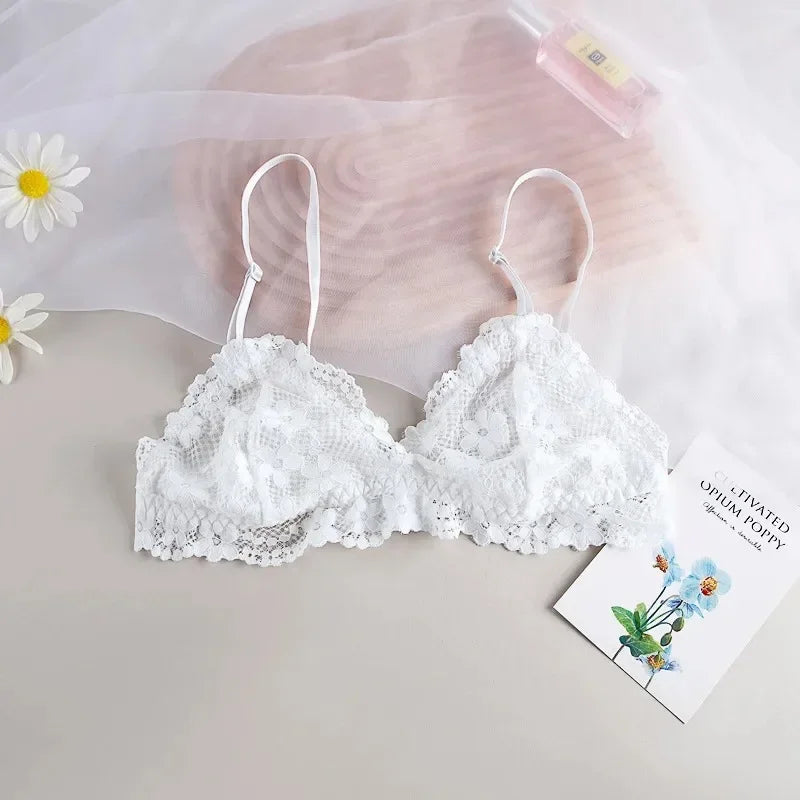 Spitzen-BHs für Frauen, kabelloses Bralette, transparente Spitzenunterwäsche, Damen-Push-Up-BH, einfarbig, sexy Dessous, rückenfreier BH
