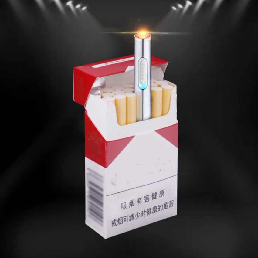 Mini-Zylinderstreifen, elektronisches Wolframdraht-Feuerzeug, USB wiederaufladbar, flammenlose Feuerzeuge, intelligente Fingerabdruck-Zündung als Geschenk