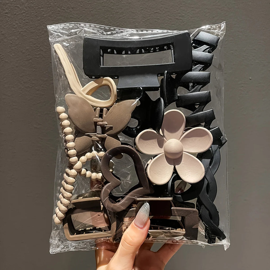 11-teiliges High-End-Clip-Set für Damen, mattiertes Clip-Set für den Hinterkopf, Hai-Clip, Kopfbedeckung