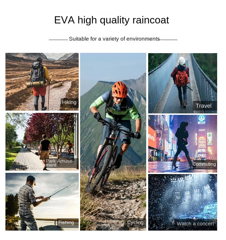 Hohe Qualität 1 stück 145*68 CM EVA Unisex Regenmantel Verdickt Regenmantel Frauen Wasserdichte Männer Schwarz Camping Wasserdichte regenbekleidung Anzug