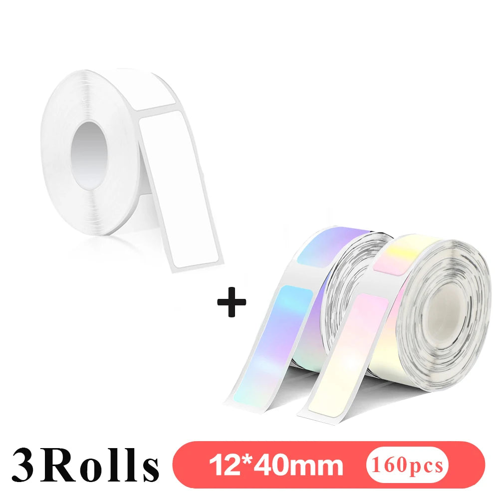 3 Stück 15 mm x 7 m kontinuierliches Etikettenpapier, passend für P12 P15 Phomemo D30 Q30 Drucker, wasserdichter, selbstklebender Thermodrucker