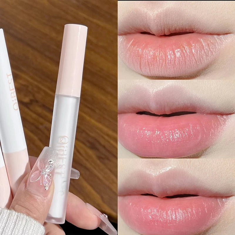 QIBEST 6 Teile/schachtel Matte Lippenstift Sets Und Spiegel Wässrige Lip Glasur Anhaltende Lip Make-Up Sets Feuchtigkeitsspendende Lipgloss Halskette Geschenk