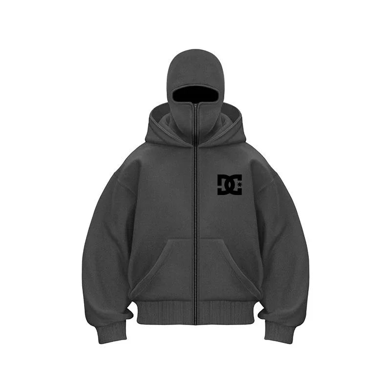 „2025 Herren-Designerbekleidung: Kapuzenpullover mit doppeltem Reißverschluss, maskiertes Hip-Hop-Sweatshirt für Herbst und Winter, Fitness- und Freizeit-Hoodie.