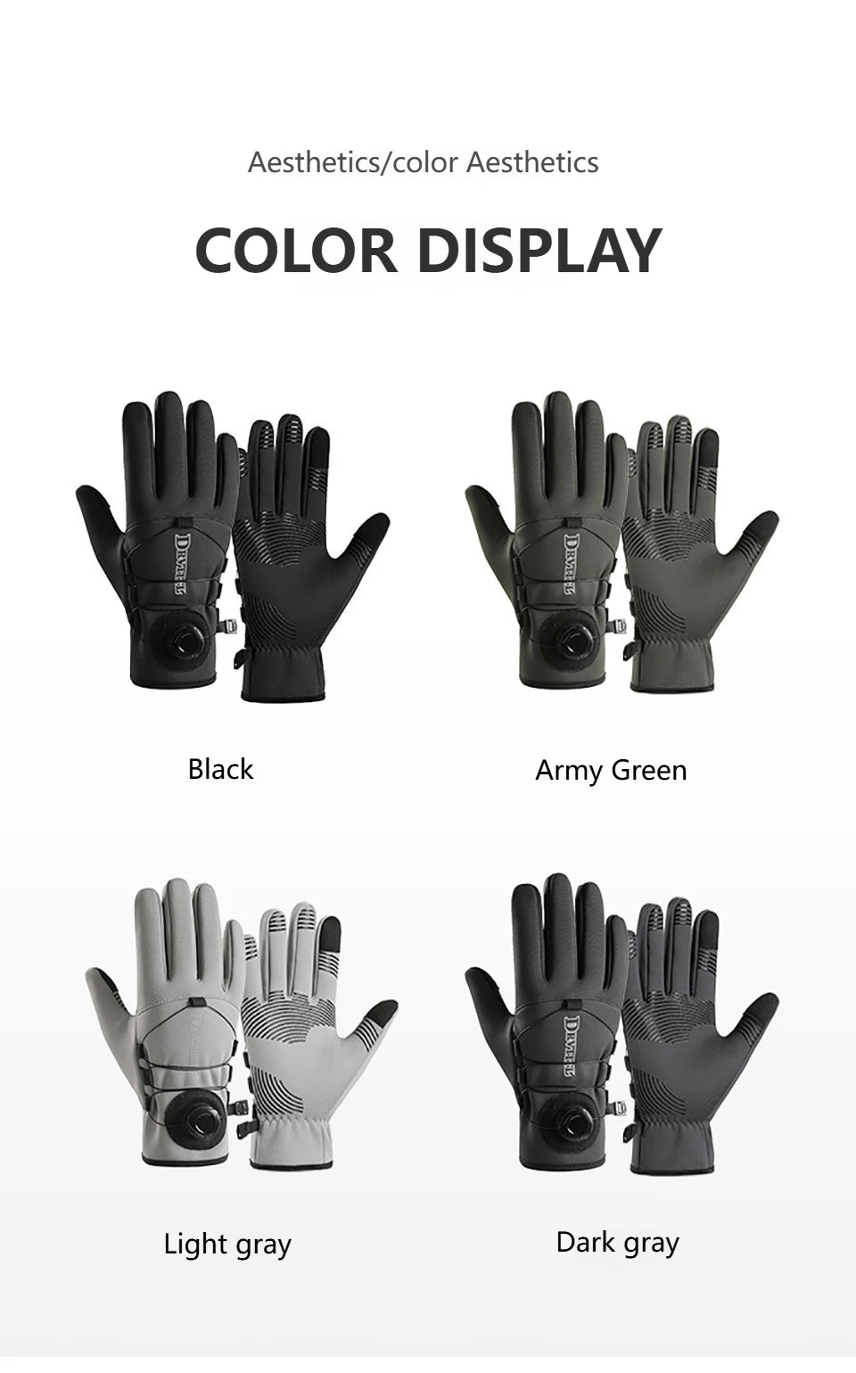 GTUBIKE 1 Paar Winter-Fahrradhandschuhe, warm, wasserdicht, winddicht, Unisex, mit Touchscreen für Outdoor-Reiten, Skifahren, Laufen, Fahrrad