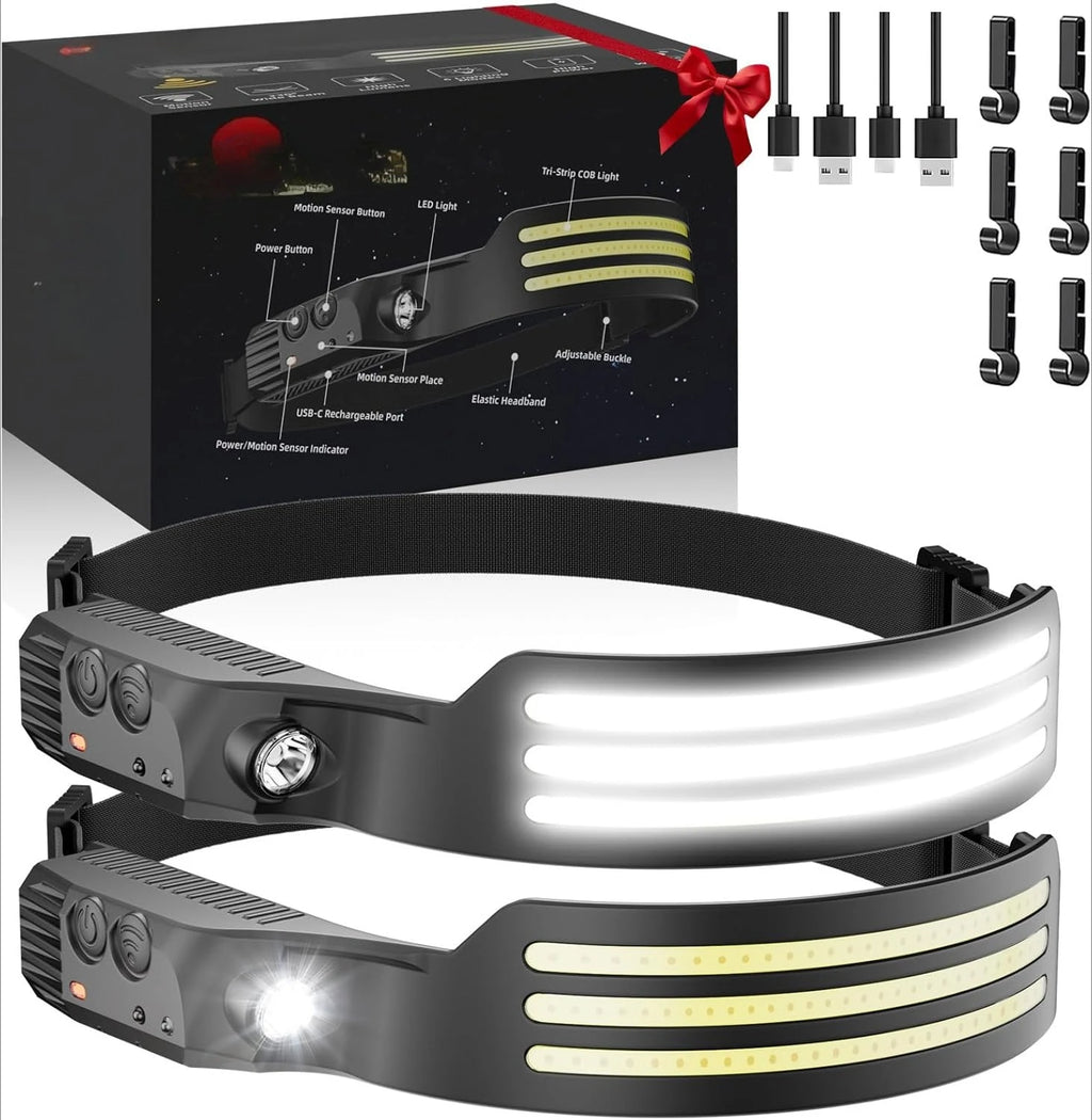 COB LED Scheinwerfer Induktion Kopf Lampe Eingebaute Batterie USB Aufladbare Kopf Taschenlampe Outdoor Camping Angeln Sensor Scheinwerfer