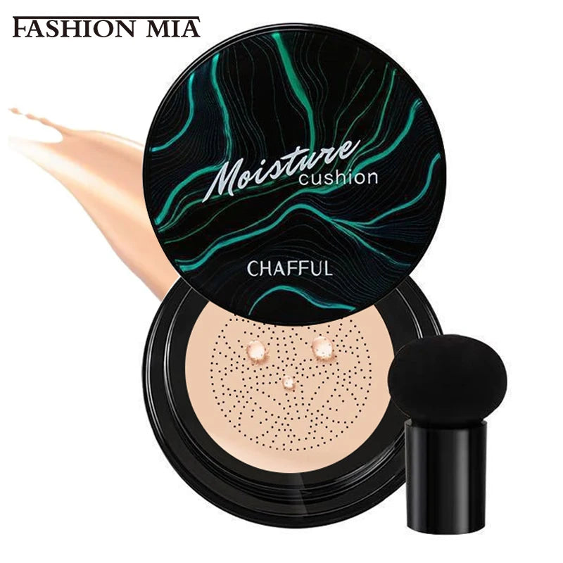 Mushroom Head Air Cushion BB Cream, Moisturizing Concealer Lasting Nude CC Liquid Foundation Even Skin Tone Makeup Base Primer
