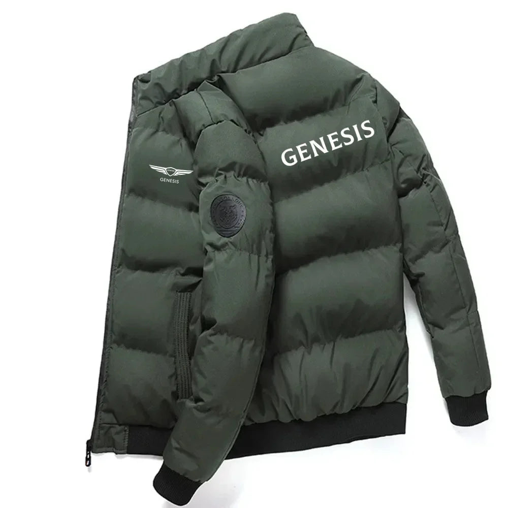 GENESIS Modische Freizeitjacke für Herren im Winter, Genesis-Baumwolljacke 2025, lässige, warme, mit Baumwolle gefütterte Jacke mit Stehkragen