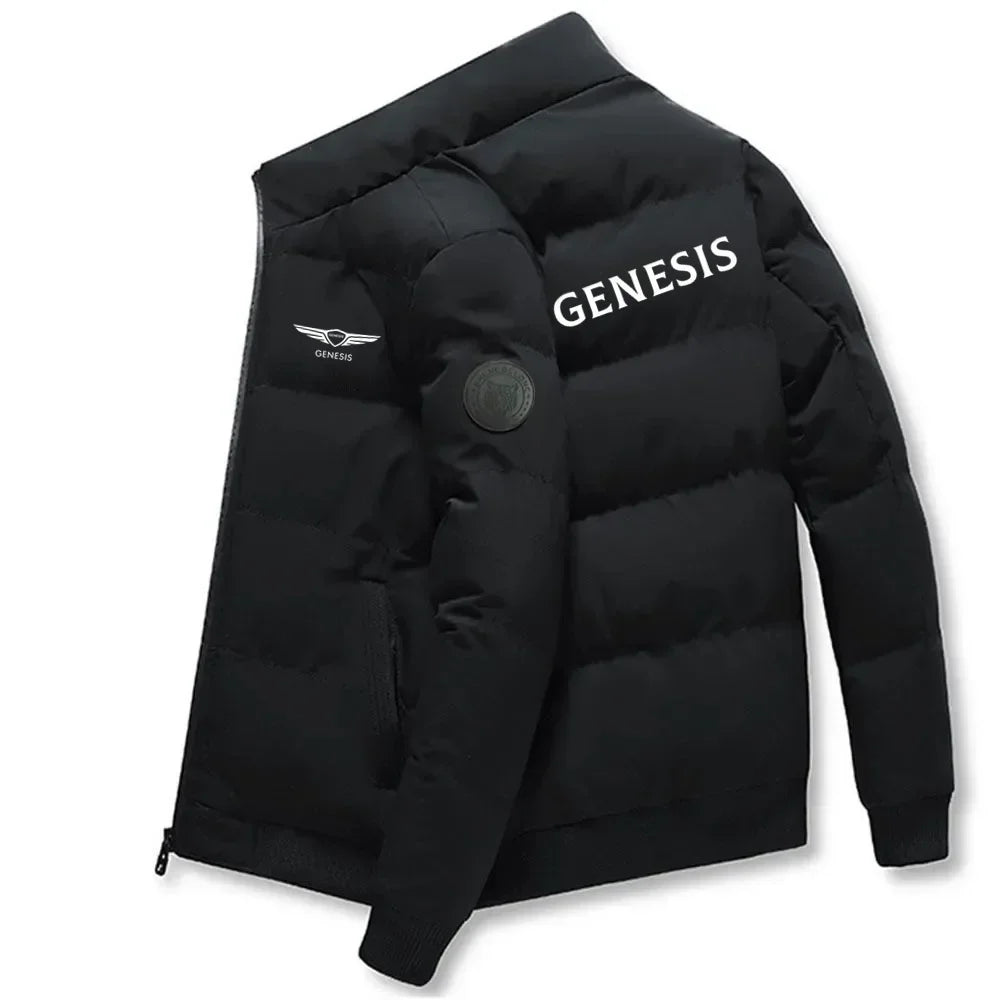 GENESIS Modische Freizeitjacke für Herren im Winter, Genesis-Baumwolljacke 2025, lässige, warme, mit Baumwolle gefütterte Jacke mit Stehkragen