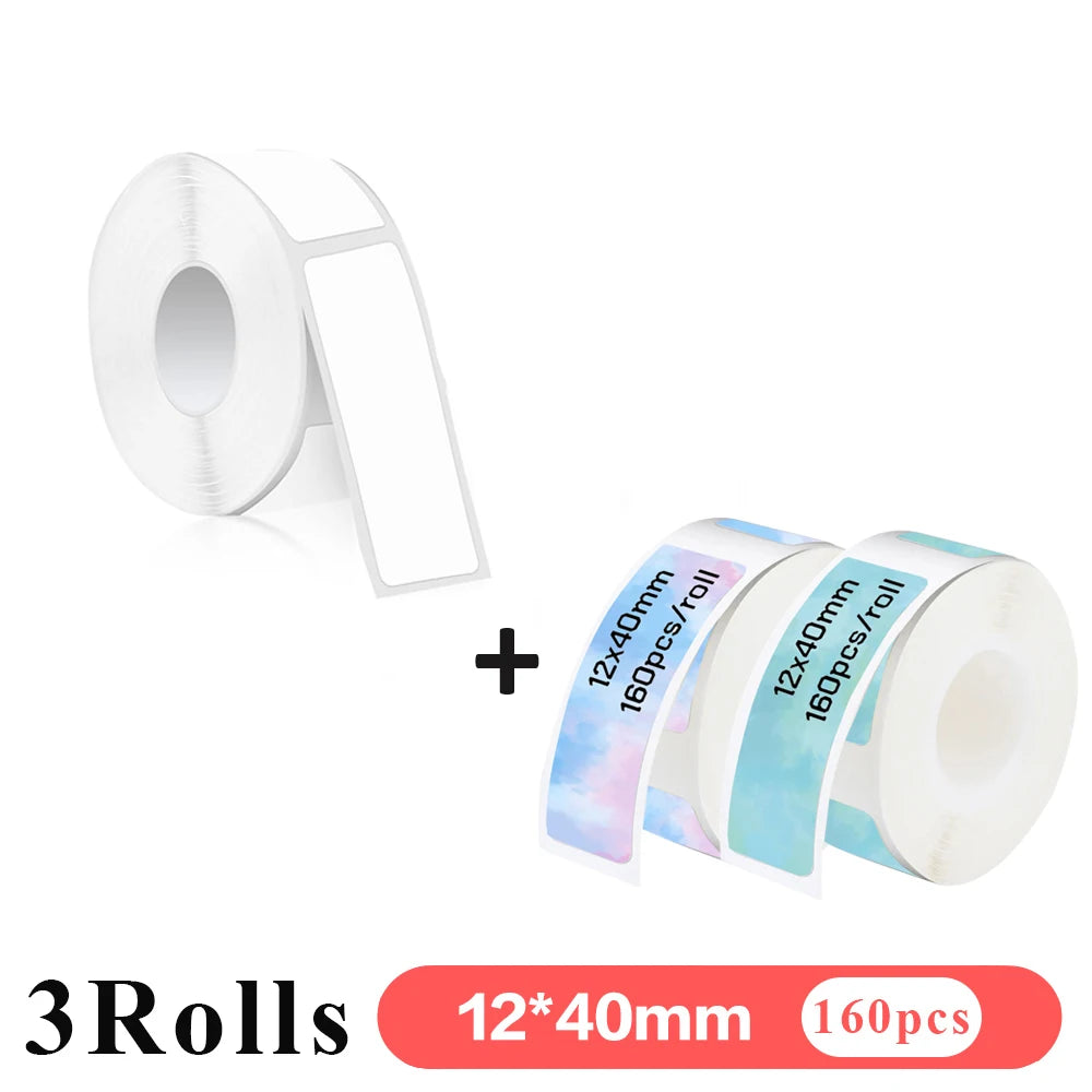 3 Stück 15 mm x 7 m kontinuierliches Etikettenpapier, passend für P12 P15 Phomemo D30 Q30 Drucker, wasserdichter, selbstklebender Thermodrucker