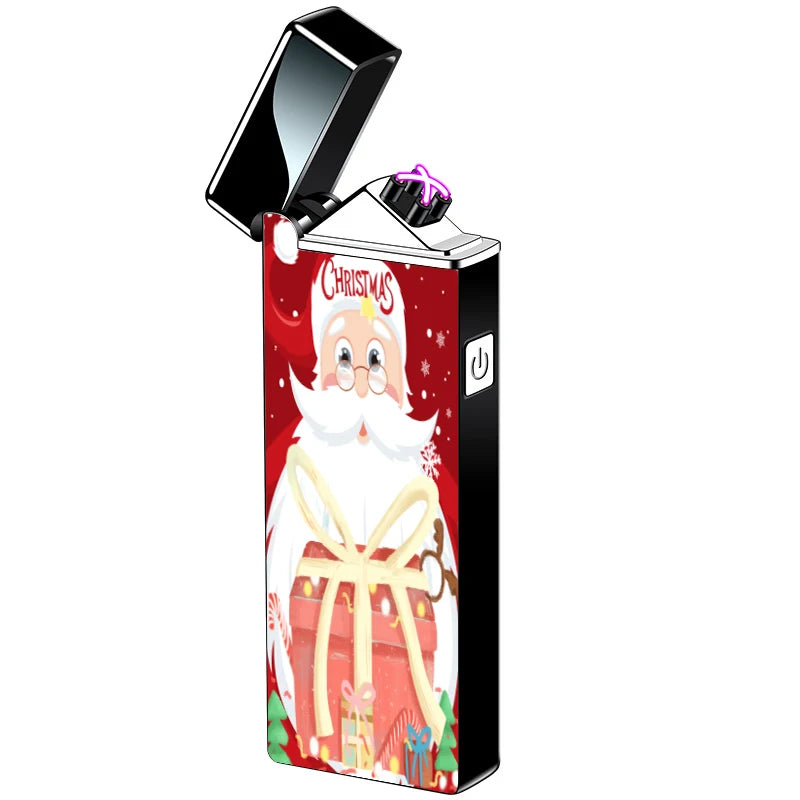 Mini-Elektrofeuerzeug, USB wiederaufladbar, Dual Arc, winddicht, Küchenfeuerzeug, Plasma-Rauch-Zubehör, Weihnachten, Halloween-Geschenk, Neu