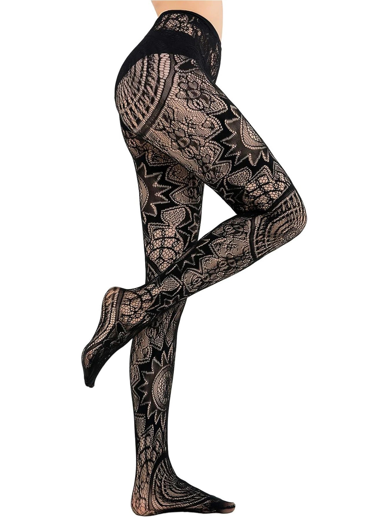 2024 neue Mode Mädchen Netzstrümpfe sexy Tattoo Spitzenstrümpfe Jacquard Spitze hohle Strumpfhosen