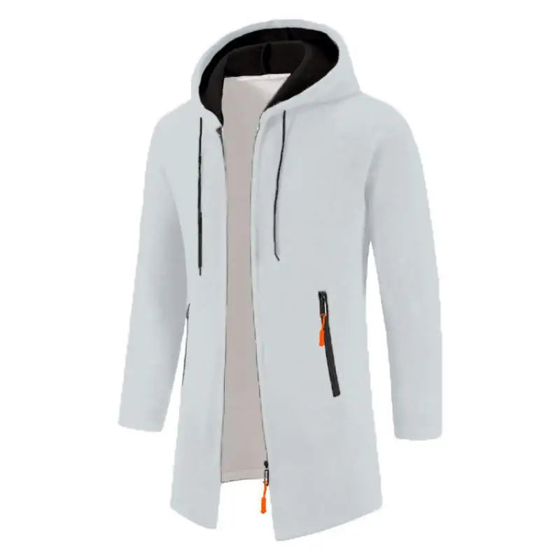 Frühling Herbst männer Mit Kapuze Lange Jacken Solide Stricken Strickjacke Outwear Casual Männlichen Mäntel Zipper Warme Streetwear Hoodies Jacke