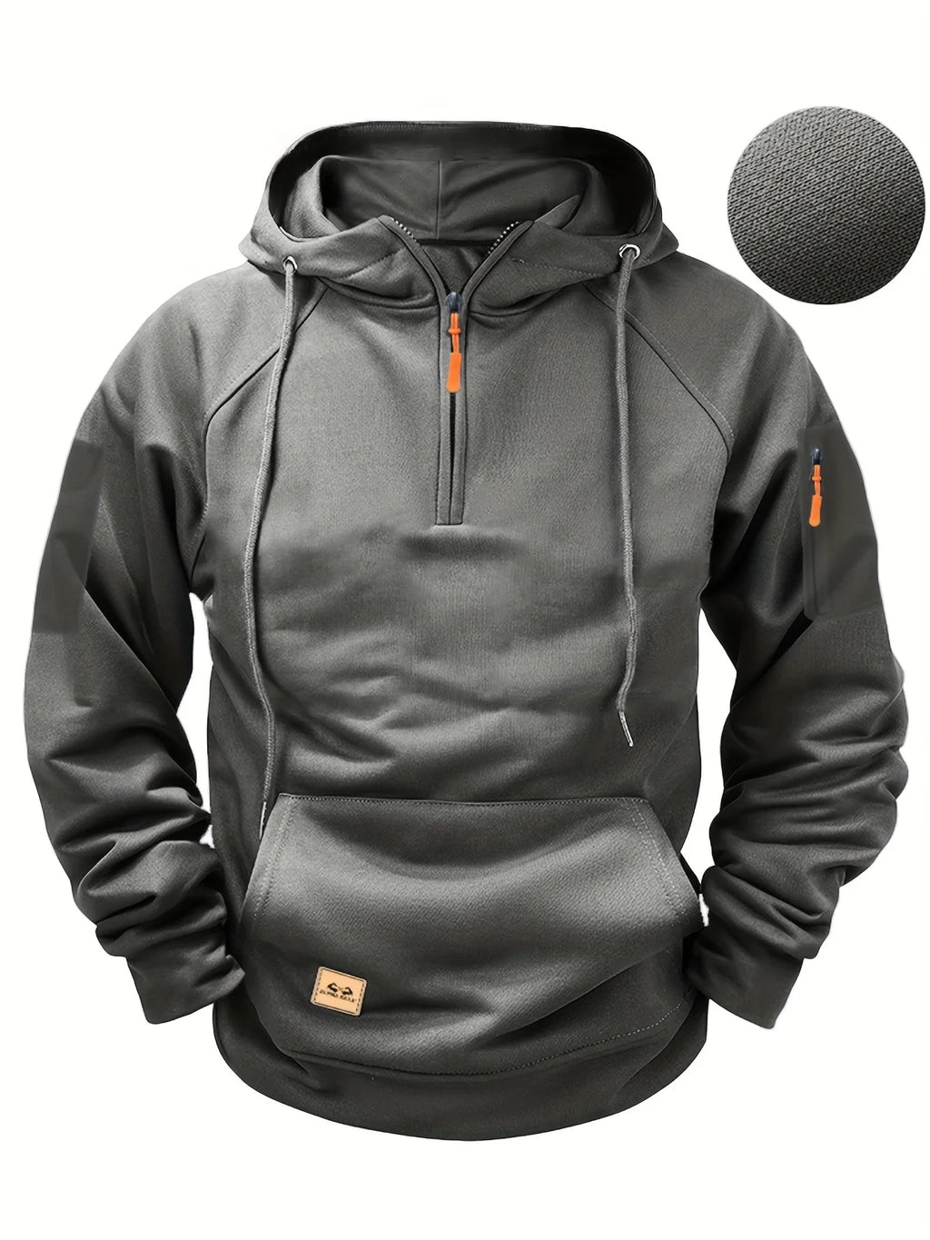 Neues Multi-Pocket-Reißverschluss-Fleece-Sweatshirt mit fallender Schulter und Kapuze für Herren und Damen in Übergröße, lockerer Pullover, modisches Sweatshirt
