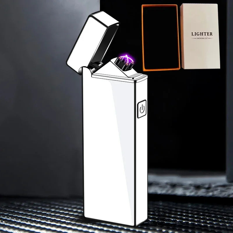 Mini-Elektrofeuerzeug, USB wiederaufladbar, Dual Arc, winddicht, Küchenfeuerzeug, Plasma-Rauch-Zubehör, Weihnachten, Halloween-Geschenk, Neu