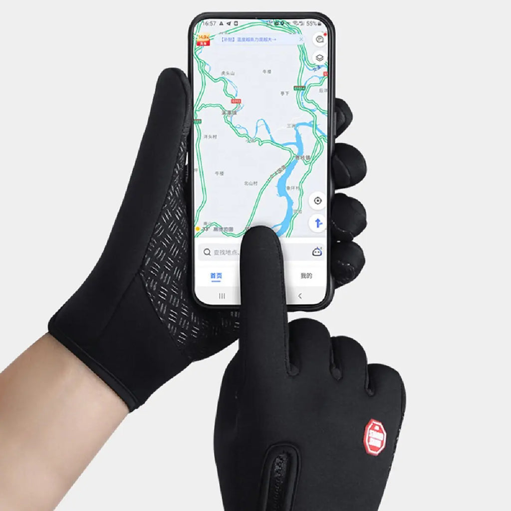 Winddichte warme Handschuhe für den Winter, rutschfest, Silikon-Touchscreen, Vollfinger, kältebeständig, für Fahrrad, Radfahren, Touchscreen, Sporthandschuhe