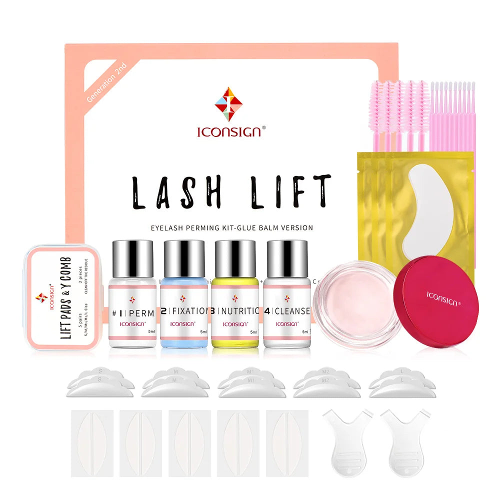 ICONSIGN Kleberbalsam Lash Lift Kit Wimperndauerwelle Kit Curling Augen Wimpern Lifting für 30 bis 45 Tage Make-up-Tools Geschenk für Freunde
