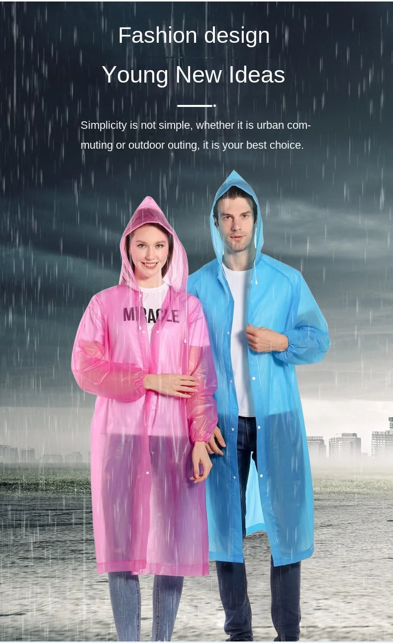 Hohe Qualität 1 stück 145*68 CM EVA Unisex Regenmantel Verdickt Regenmantel Frauen Wasserdichte Männer Schwarz Camping Wasserdichte regenbekleidung Anzug