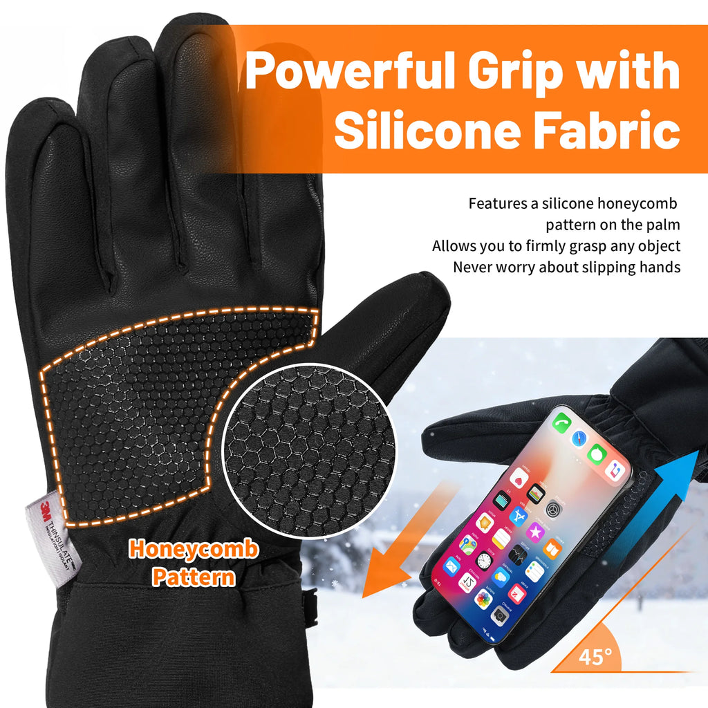 MAPLEAF Skihandschuhe Winter Wasserdicht Winddicht 3M Outdoor Snowboard Handschuhe Schneemobil Handschuhe Thermo Motorrad Radfahren Handschuhe