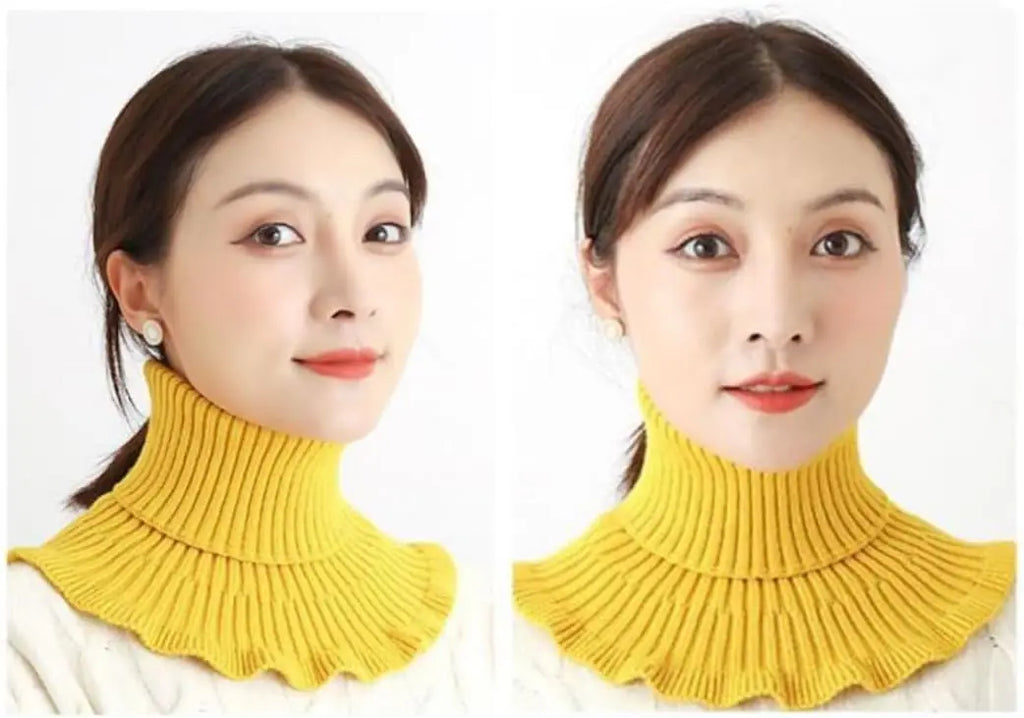 Gestrickter Rollkragenpullover mit falschem Kragen, abnehmbarer Krageneinsatz, Rollkragenschal für Damen, Schal mit gefälschtem Kragen, gestrickt, warmer Winter-Windpro