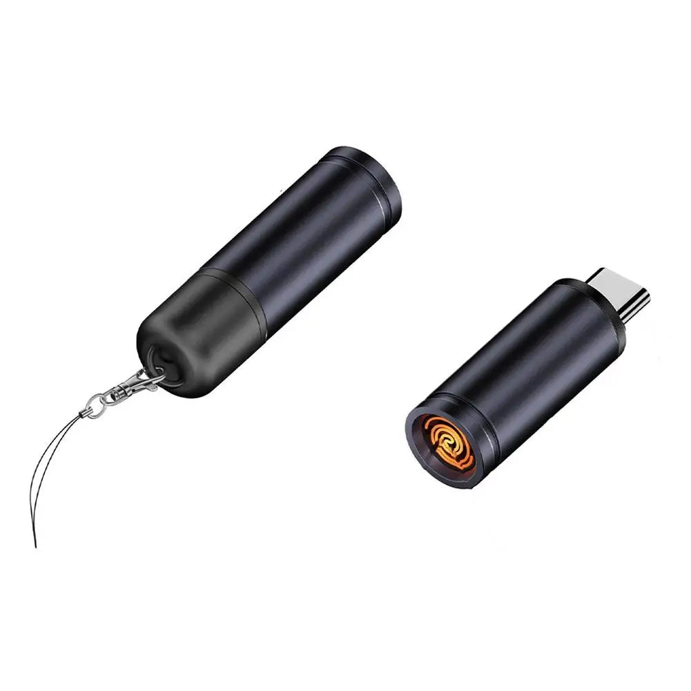 Elektrisches Feuerzeug, Typ-C-Kabelfeuerzeug für iPhones, 15/16 Tablets, sicher, winddicht, mit wiederaufladbarem flammenlosem Zünder