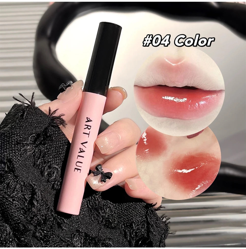 Rosa Liebesbrief Lippenschlamm Spiegelglasur Halskette Set Lippen Make-up Set mit mattem weichem Nebel und weißem Frauen Make-up Kosmetik Geschenke