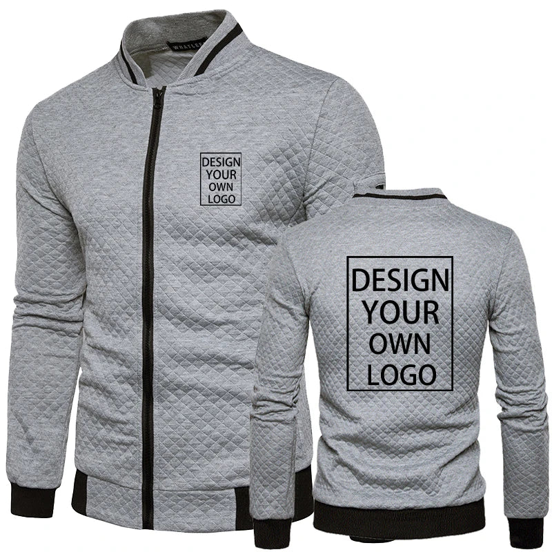 Maßge schneiderte Männer Herbst neue einfarbige Jacke Mantel lässige Outdoor-Kleidung neue Mode Slim Fit Sport Reiß verschluss Jacke