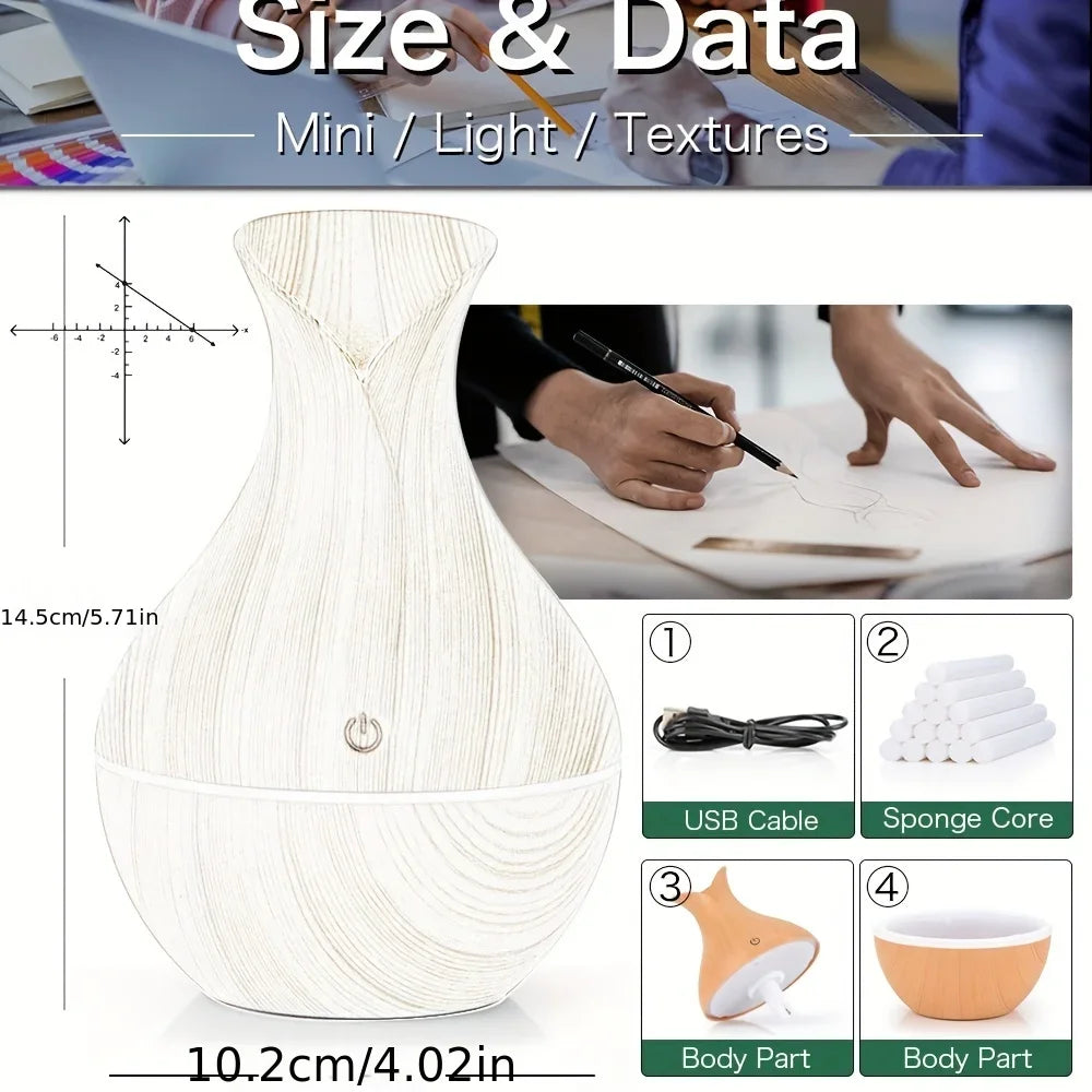 200 ml USB Aroma Ätherisches Öl Diffusor Ultraschall Mini Luftbefeuchter Luftreiniger 7 Farbwechsel LED Nachtlicht für Office Home