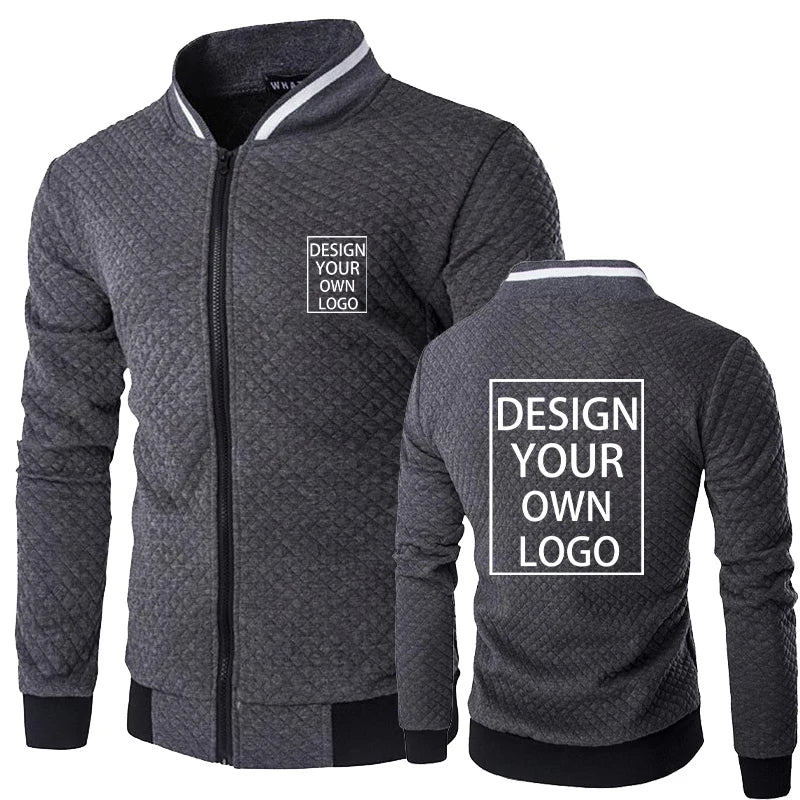 Maßge schneiderte Männer Herbst neue einfarbige Jacke Mantel lässige Outdoor-Kleidung neue Mode Slim Fit Sport Reiß verschluss Jacke