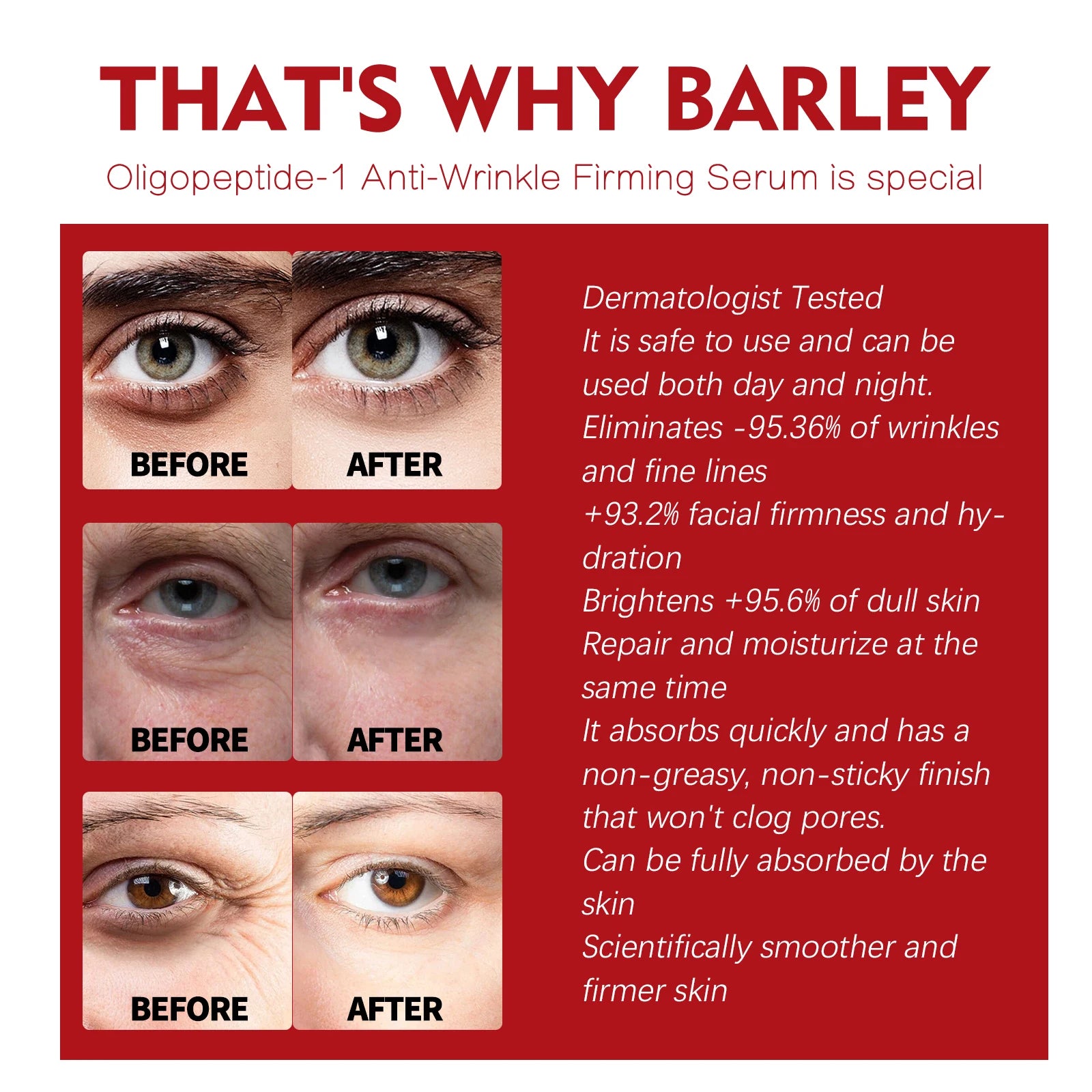 Gesichtspflegeserum, hilft bei der feuchtigkeitsspendenden und feuchtigkeitsspendenden Gesichts- und Augenhaut, auftragen und massieren, nähren und verbessern die Hautpflege