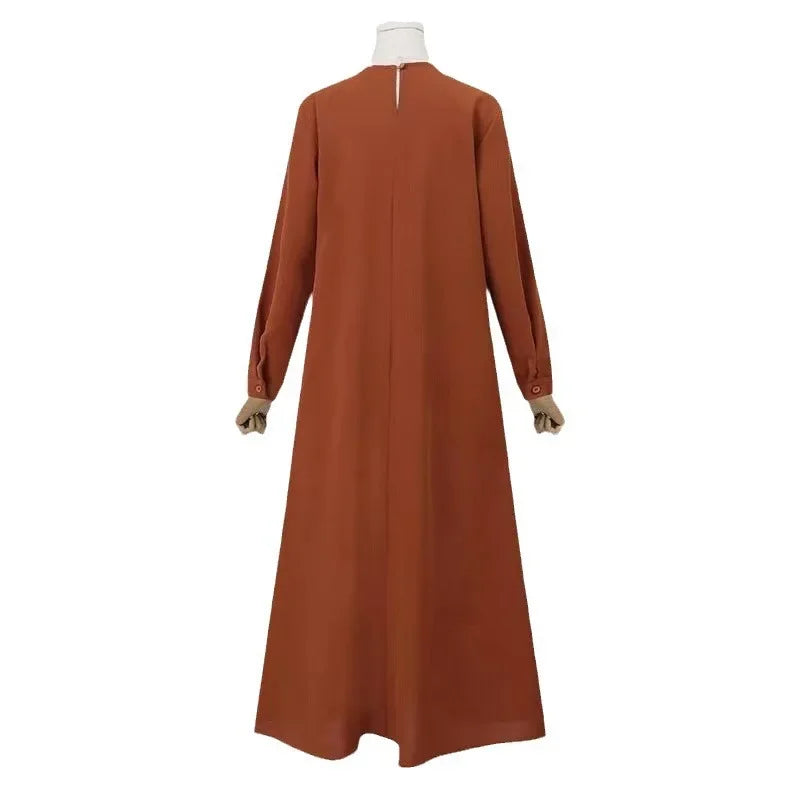 Solide Lose Abaya Für Frauen Casual Elegante Langarm Langes Kleid Einfache Muslimischen Kleid Frauen Modest Islamische Kleidung EID Ramadan