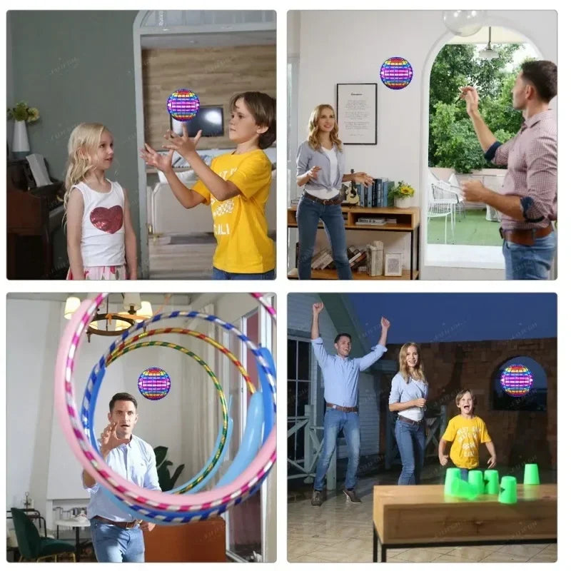 Flying Ball, handgesteuerte Farb-LED-Kosmic Globe 360 für Kinder °   Rotierender Hängeball, geeignet für Spielzeug im Innen- und Außenbereich