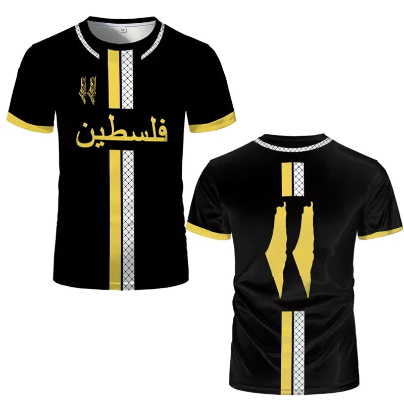 Palästina Fußball Jersey T Shirts Erwachsene & Kinder Neue Sommer Digital Print Fußball Uniformen Casual Sport Palästinensische Flagge Gym Tops