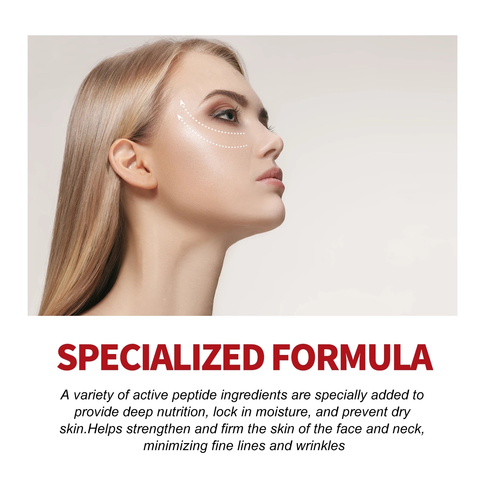 Gesichtspflegeserum, hilft bei der feuchtigkeitsspendenden und feuchtigkeitsspendenden Gesichts- und Augenhaut, auftragen und massieren, nähren und verbessern die Hautpflege