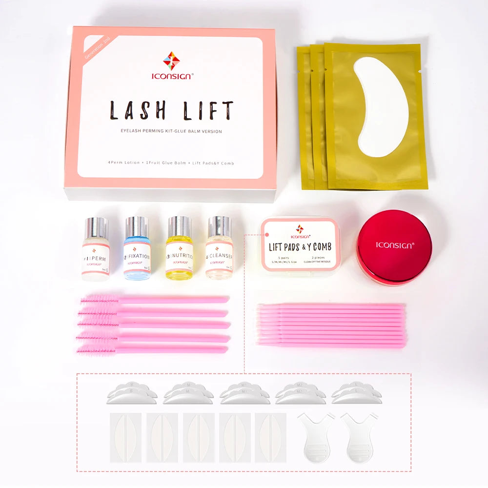 ICONSIGN Kleberbalsam Lash Lift Kit Wimperndauerwelle Kit Curling Augen Wimpern Lifting für 30 bis 45 Tage Make-up-Tools Geschenk für Freunde